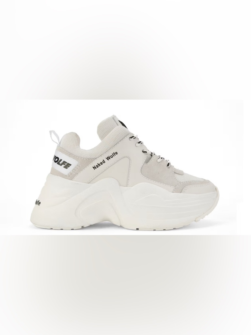 Naked Wolfe Women's Off-White and Light Gray Chunky Sneaker